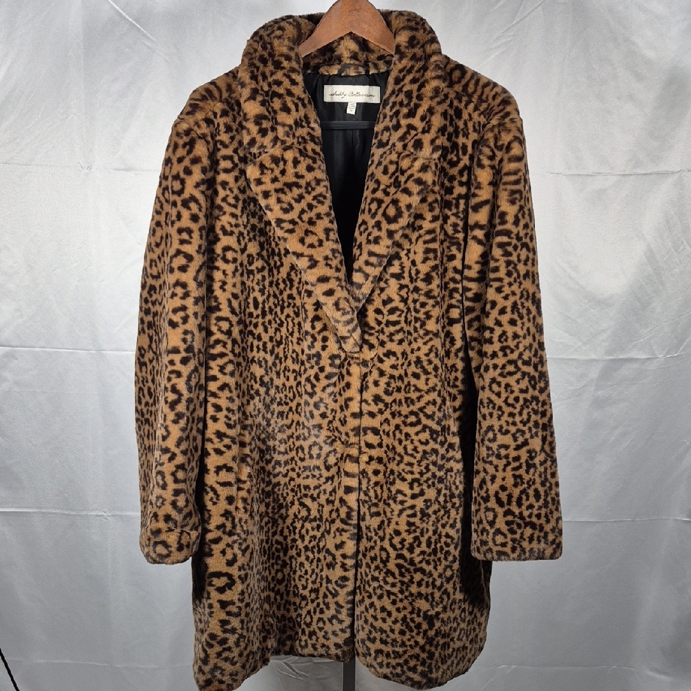Plush Leopard Print Faux Fur Coat
